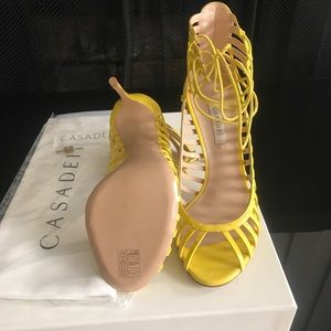 Sandals , yellow patent leather